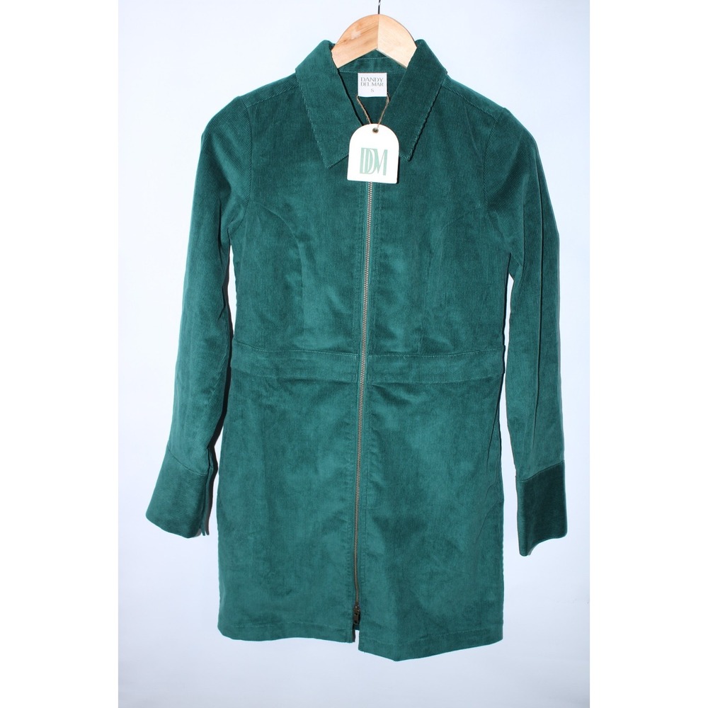 NWT Dandy Del Mar Women's Small Dark Green Kitts Corduroy Dress